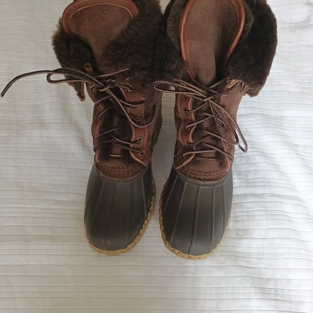 LL BEAN Signature Wicked Good Shearling Duck Boots Women's 7